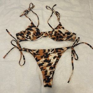 Cheetah Print Underwire Bikini Size Small